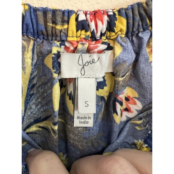 Joie Chloris Dress Size S Baja Blue Bell Sleeve Multicolor Printed Floral - Picture 3 of 6